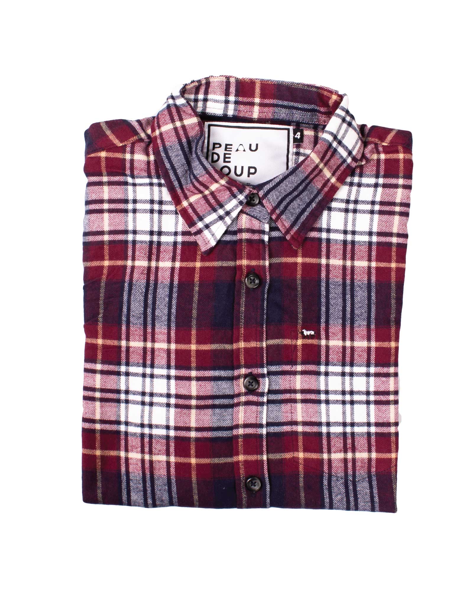 Navy and Red Box Plaid Flannel